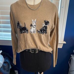 LOFT Tan Sweater with Dog Design